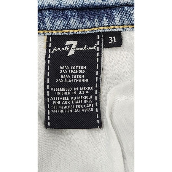 7 For All Mankind‎ Edie Jeans Women's Size 31 Mid Rise Straight Leg Distressed - Picture 5 of 13